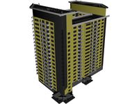 Inhabited high-rise building