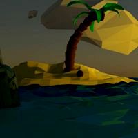 Low Poly Island In Sunset