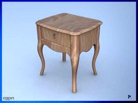 Wood night-side table3d model