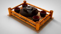 Set for tea ceremony3d model