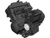 Honda CBR600RR Engine 3D CAD Model