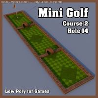 Low Poly Mini Golf Hole C2H14 3D Model