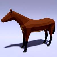Low Poly Rigged Horse Model for Video Games