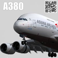 Airbus A380-8 Asiana airlines livery3d model
