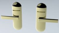 Hotel Door Handle Latch with Roomcard Reader Left and Right3d model