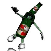 Beer Bottle Cartoon Character