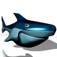 Smiling Cartoon Shark Character