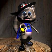 Racoon Musketeer Cartoon Character Rigged
