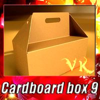 Photorealistic Cardboard Carrier Box High Res