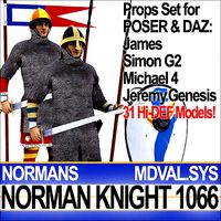 Medieval Knight Props Norman Breton 1066 Poser Daz