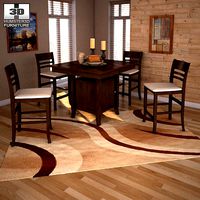 Ashley Lynx Extension Pub Table Barstools