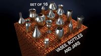 Vases bottles and jars 16 piece set