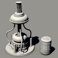 Sci-fi asset with container - high-poly