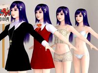 T pose nonrigged model of Zange with various outfit