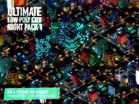 Ultimate Cartoon Low Poly City Night Pack 1