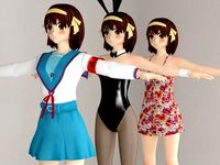 T pose nonriged model of Haruhi anime girl