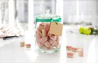 Glass jar with marshmallows