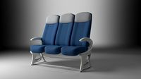 Economy Class Airplane Fabric Seats