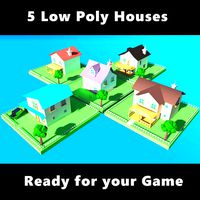 Modern House Collection Low Poly 3D model