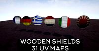 Round wooden shield