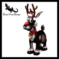 Cartoon style Rudolph reindeer