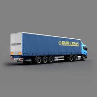 Blue Glob Trans Semi Truck