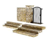 Stone Stairs With Metal Fence Door