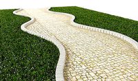 White Cobblestone Path