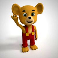 Bear cartoon character rigged