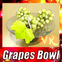 Green Grapes in Glass Bowl