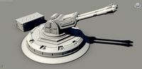 Sci-fi cannon with container