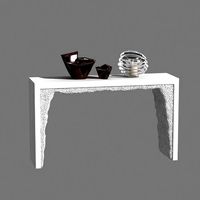 White Cement and White Rock Salt Console by Fernando Mastrangelo