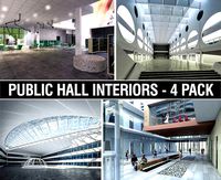 Public Hall Interiors Collection - 4 Pack