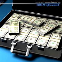 Suitcase with Dollars