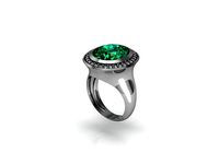 Ring modern emerald Oval stone