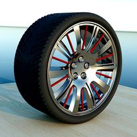 Sports car wheel CAD model