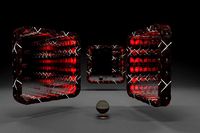Infinity Mirror Tuffted Leather with Buttons material