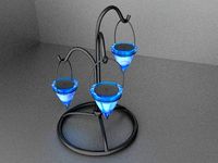 Modern Iron and Glass Chandelier