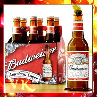 Budweiser Beer Bottle - Six Cardboard Pack