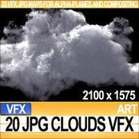 Visual FX 20 JPG Maps Clouds for Alpha-Planes Compositing