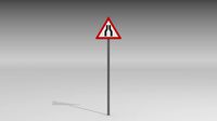 Road narrows sign