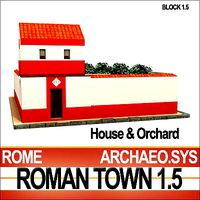 Roman Town House And Orchard Block 1 5 Low Poly
