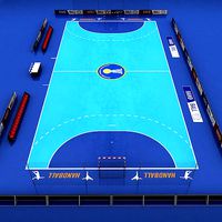 Handball court arena low poly