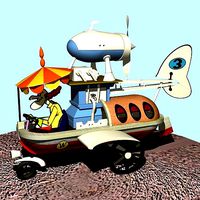 Wacky Races Professor Pat Pending car Number 3 3D Model