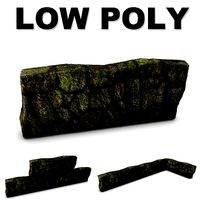 Mossy Rockwall Lowpoly
