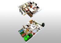 3D Floorplan of 2 Storey House