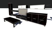 3D Model Modern cabinet set with television