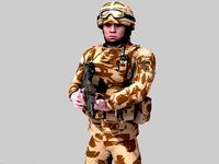British Royal Marine Desert Rigged Soldier