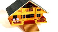 Chalet - Mountain House - Low Poly
