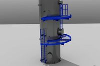 Industrial Equipment Vessels Skid Crane and Piping